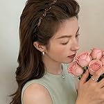 2 Pack Zig Zag Headbands for Women, Non-Slip Wavy Plastic Hair Comb Headbands with Teeth, U-Shape High Cranium Korean Style, Classic 90s Hair Accessories, Gifts for Women (Black & Brown) - Image 2