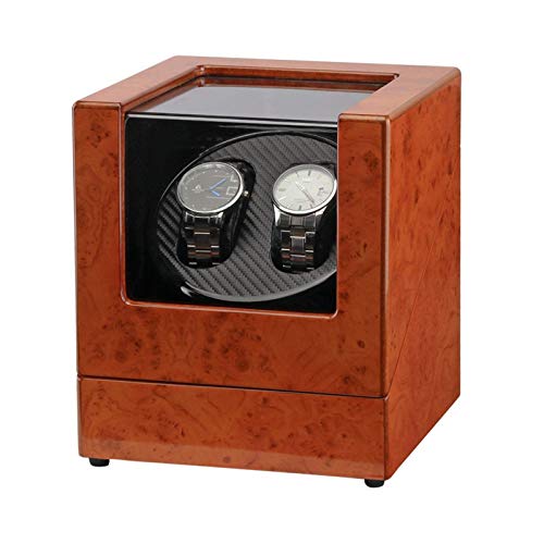 Enrouleur pour montre automatique marron et double boîte laquée