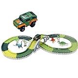 🦖 【Fácil de ensamblar】 La nueva pista de diseño es muy resistente y tiene un mejor sistema para bloquear algunas de las antiguas. La configuración tarda aproximadamente media hora. Asegúrese de que las piezas de la pista estén completamente encajadas. El bucle y el giro elevado son resistentes y fáciles de armar.