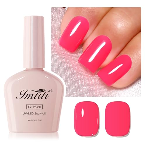 Imtiti Neon Rosa UV Nagellack, 1Pcs Hot Pink Soak Off UV LED Gel Nagellack, Langanhaltend, Nagelkunst Maniküre Salon DIY zu Hause für Frühling und Sommer (10ml-952)