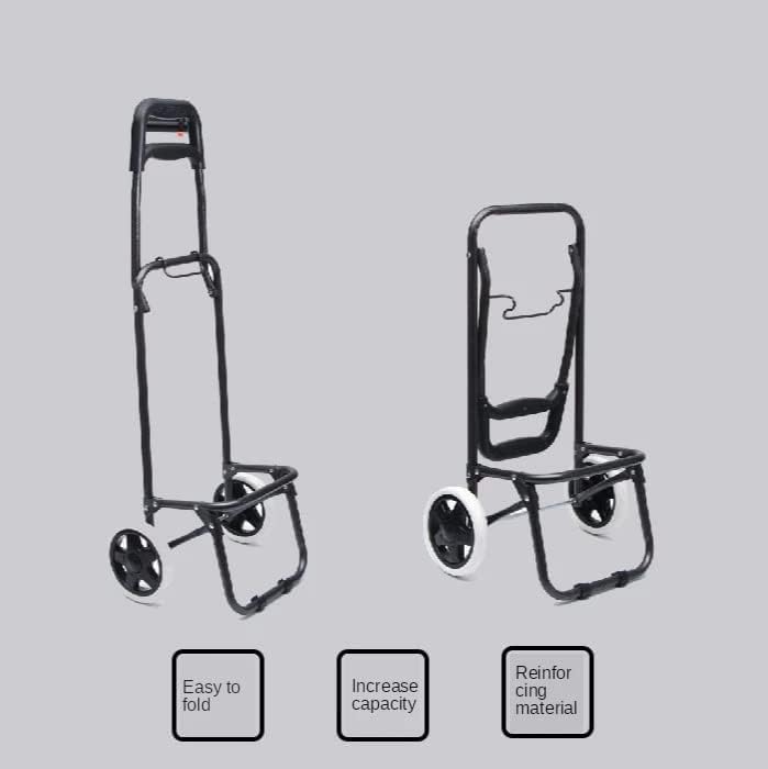 Portable Shopping Cart Trolley on Wheels Folding Shopper Bag Basket Foldable Groceries Eco Pouch Accessories Supplies