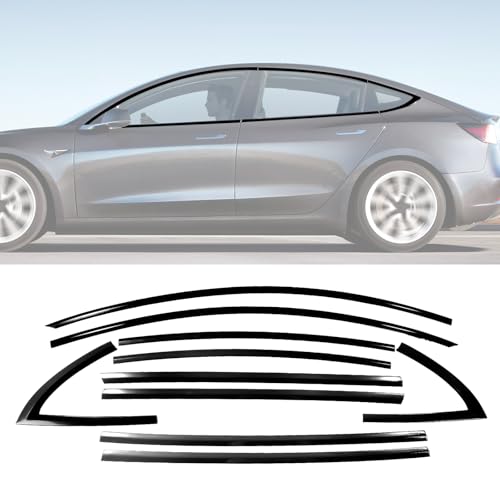 Window Trim Chrome Delete for Tesla Model 3 2017-2025 Stainless Steel Gloss Black Trim Blackout Kit
