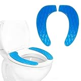 lrgnixs Gel Toilet Seat Cushion,Self-Adhesive Soft Padded Toilet Seat,Washable Toilet Seat Covers Cushion for Toilets & Commode Chair,Padded Raised Cushion Toilet for Elderly Seniors (Blue)