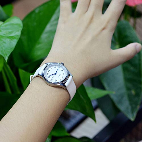 Wocci 16Mm Lug Width, Elegant Watch Band, Genuine Leather Replacement Strap With Gold Buckle (White) #TOP7