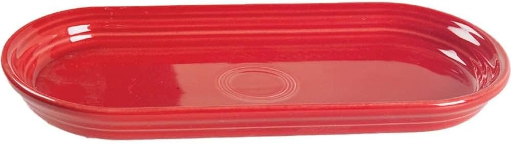 Fiesta Oblong Serving Platter, 12" Durable Ceramic, Lead-Free, Dishwasher/Microwave/Oven Safe Made in USA Dinnerware - Scarlet
