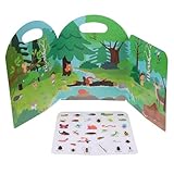 LALADEFIEE Cartoon Stickerbuch für Kleinkinder Kreatives Lernspielzeug mit Ungiftigem Material Glatte Kanten Pädagogisches Aufkleberbuch für Frühes Lernen und Kreative Beschäftigung