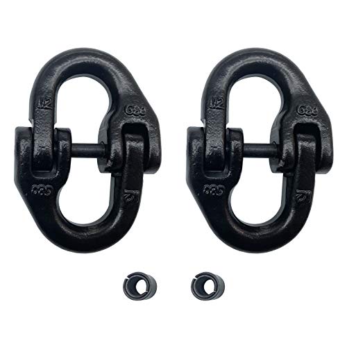 Enixwill 2Pc 1/2 Inch Tow Hitch Safety Chain Hammerlock Connector Link Grade 80 Coupling Link #TOP3