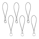 [HiSumato] 携帯ストラップパーツ 二重リング付きストラップ (黒6本)