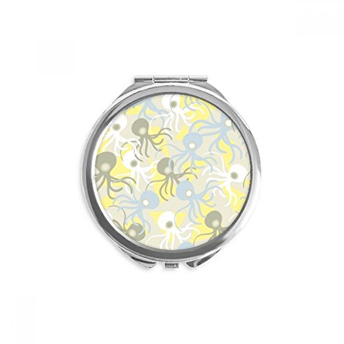 Illustration Animals Lovely Octopus Hand Compact Mirror Round Portable Pocket Glass #TOP12