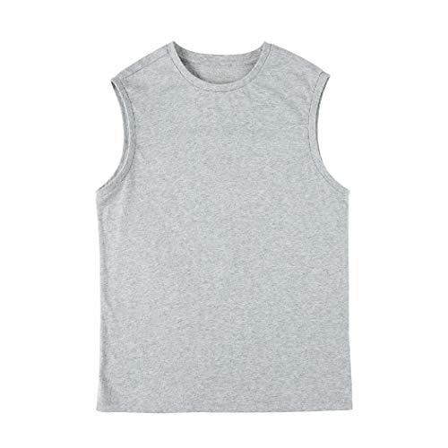 Unacoo Kids Boys 2 Packs Active Tanktops Crewneck Sleeveless Undershirts Athletic Base Layers(Solid Black+Solid Grey, S(5-6T)) #TOP2