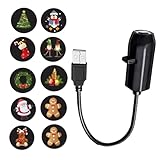 Weihnachts LED Projektor Beleuchtung | USB 360 Grad Drehbar Wasserdicht Weihnachtsdekoration - Saisonale Deko für Rasen Wohnung Schule Studentenzimmer Klassenraum