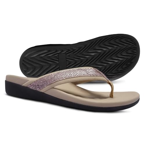 Image of Orkii Womens Plantar Fasciitis Feet Sandals, Best Orthotic Flip Flops With Arch Support, Comfortable Walking Sandals