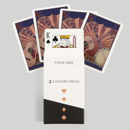 Lantern Press Guitar and Banjo Baraja de 52 Cartas Póker miniatura 6