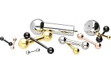 PIERCINGLINE Kolczyk z chirurgicznej stali typu barbell | 2 KULECZKI | Piercing typu sztanga do piersi, okolic intymnych, ucha, języka | Rozmiary i wybór kolorów