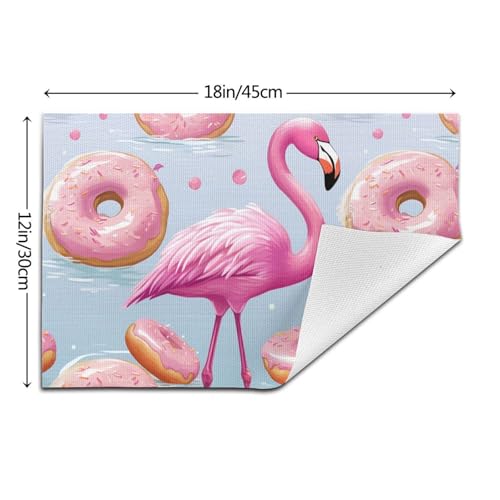 Set de table flamant rose lavable pour repas en extérieur - 6
