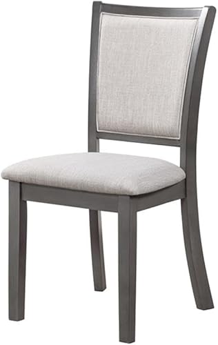Miniatura 2 de Pemberly Row Sillas de comedor modernas de madera maciza en gris (juego de 2)