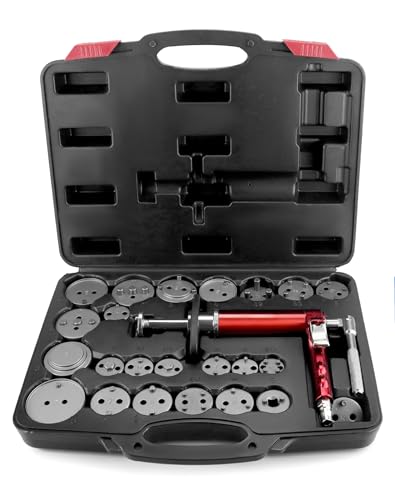 QWORK® 24tlg Pneumatischer Bremskolbenrücksteller Set, mit Koffer, passend für die meisten Pkw