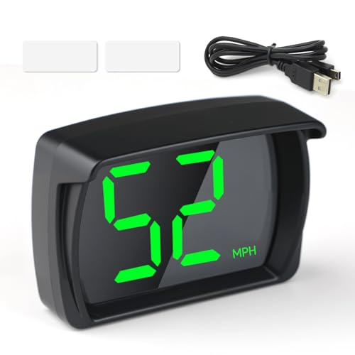 Digital GPS Speedometer Car MPH – Universal HUD Speed Display with LED Screen, Plug & Play USB Heads Up Display for Car, Truck, Motorcycle, Boat (Dark)