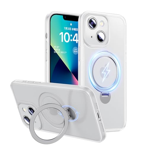 Magic John �Ή���phone15�p�̃P�[�X �B�����[�X�^���h 360°��] ������ �ϏՌ� TPU���t���[�� �Y���ɂ��� �z�R���t���ɂ��� �z���C�g