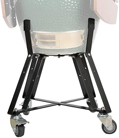 Rolling Cart Nest for Large Big Green Egg with Heavy Duty Locking Caster Wheels Powder Coated Steel Rolling Outdoor Cart Rolling Nest Big Green Egg Smoker Kamado Joe Grill Stand Accessories