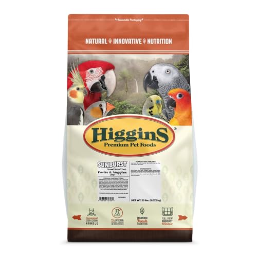 Higgins Pet Food Sunburst Fruit & Veggie Large Hookbill, 9 kg