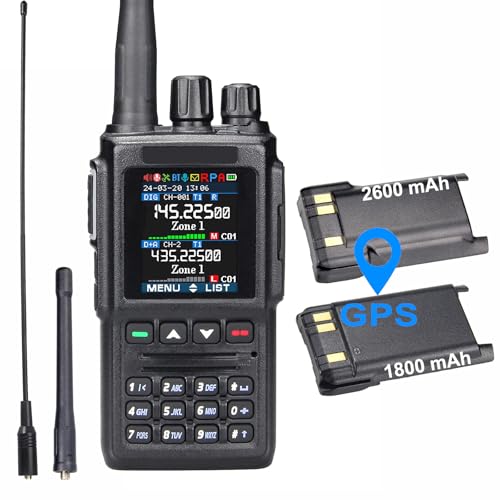 DMR Radios Handheld AT-D168UV PRO Dual Band Two Way Radio with GPS Satellite Function APRS Noise Reduction 2 Batteries for Full Day of Use