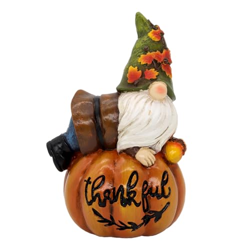 Knomeko PM24192 Fall Pumpkin Decor, Thanksgiving Gnome Figurines Fall Gnomes Statue Resin Pumpkin Gnome cover