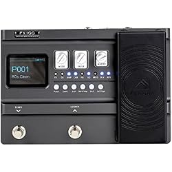 FLAMMA FX100 Guitar Multi-effects Pedal with 55 Amp Models 151 Built-in Effects 80' Looper 40 Drum Machine 10 3rd Party IR Slots Headphone OTG for Home Practice Performance Live Streaming