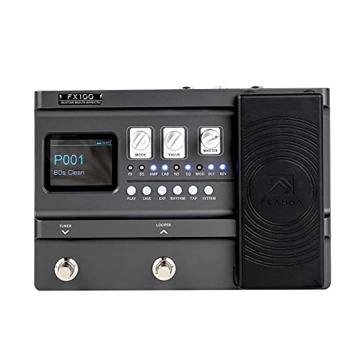 FLAMMA FX100 Guitar Multi-effects Pedal with 55 Amp Models 151 Built-in Effects 80' Looper 40 Drum Machine 10 3rd Party IR Slots Headphone OTG for Home Practice Performance Live Streaming by FLAMMA - Used condition - US$85.99