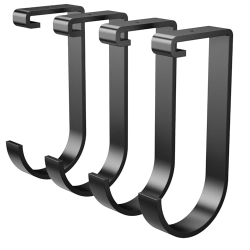SunsGrove Heavy-Duty 4-Pack Overhead Garage Ceiling Storage Hooks, Add-On Storage Flat Hook Accessory for Hanging Bikes and More, Supports Up to 53lbs