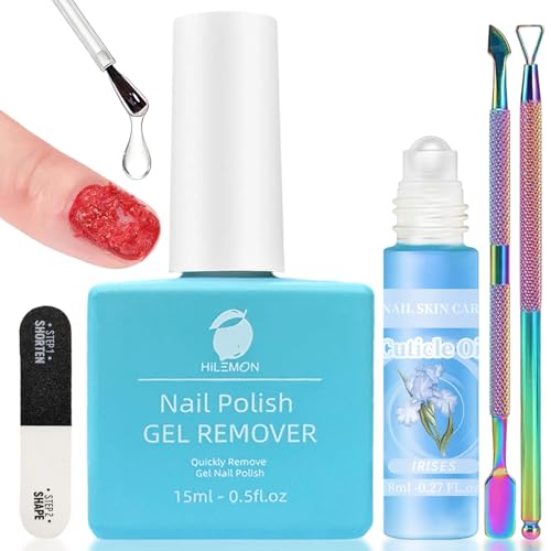 Quick Remover for Gel Nail Polish, Magic Gel Remover Easily Remove Polish in 3min, No Soaking or Wrapping, Professional Nail Remover 15ml