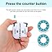 Goktvai 2pcs Golf Stroke Counters, Portable Score Keeper with Hanging Rope Mini Square Design 2 Player Stroke Counter Clicker for Golf Training Competitions & Games (White)