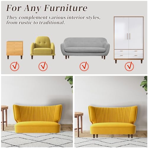 RVXHUA 6 Inch Wooden Furniture Legs - Set of 4 Solid Wood Replacement Feet for Sofa, Couch, Ottoman, Chair, Cabinet, TV Stand, Wardrobe, Dresser, Loveseat - Mid Century Modern, Square, Brown by RVXHUA - Image 5