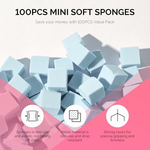 Image of MelodySusie 100Pcs Soft Nail Sponges for Ombre, Blue