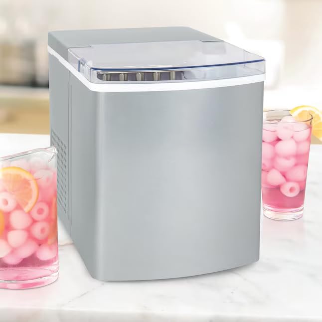 Freezimer Ice Makers Countertop, Portable Ice Maker Machine Countertop, 9 Ice Cubes Ready in 8 Mins, Self-Cleaning Ice Machine with Ice Scoop and Basket for Home Office Bar Party | Fridge.com
