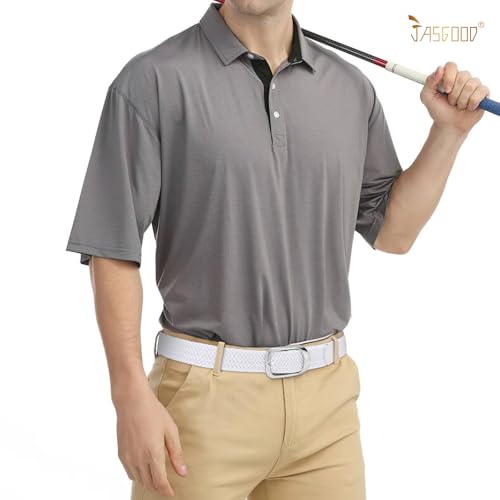 Image of JASGOOD Stretch Belt for Men, Men Women Elastic Woven Braided Belt 1 3 /8 Casual Belt Golf Belt for Jeans Pants