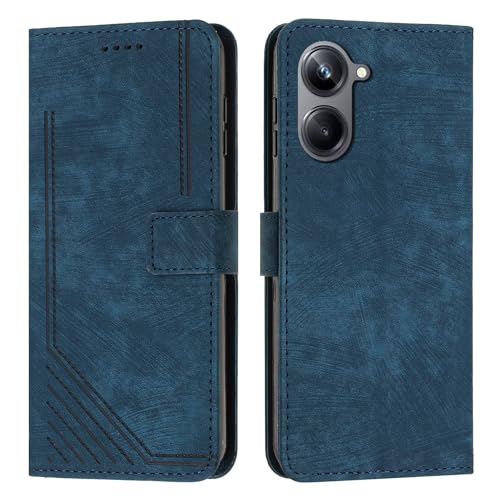 Coque portefeuille Realme 10 Pro 5G bleue pour éviter les rayures d'écran