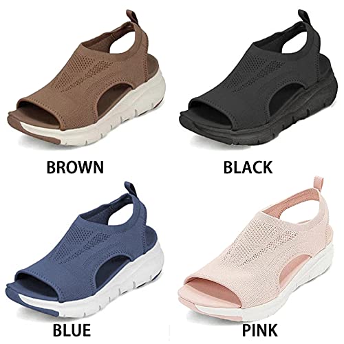 Sandalias de punto deportivas para mujer con diseño slingback y suela de gradiente 3