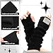Jspupifip Arm Warmers Y2K, 4 Pairs Cute Lolita Long Fingerless Gloves with Thumb Hole Knit Mitten Gloves Arm Sleeves for Girls