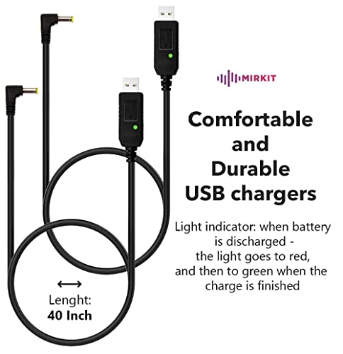 Mirkit 2Pc Uv5R Battery Bl-5 3800Mah & 2Pc 2.5 Mm Usb Charger Cables With Lanyards Mirkit For Two Way Radio Compatible With Baofeng Uv-5R Bf-F8Hp Uv-5Rx3 Uv-5Rtp Uv-5X3 thumb #1