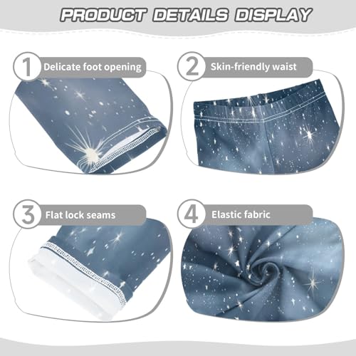 Starry Night Sky Twinkling Stars Girls Leggings Kids Yoga Pants Dance Active Tights 4T3