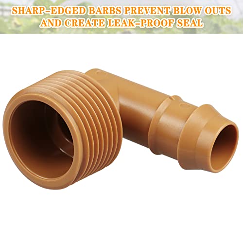 Gardrip 1/2 Inch Threaded Drip Irrigation Male Adapter：drip Irrigation Universal Pvc Adapter 3/4" Male Pipe Thread (Mpt) X 1/2" Barb Elbow Swing Pipe Irrigation Fittings (10 Pack)) #TOP3