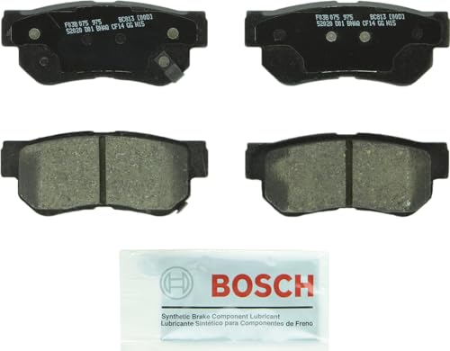 BOSCH BC813 QuietCast Premium Ceramic Disc Brake Pad Set - Compatible with Select Hyundai Azera, Elantra, Santa Fe, Sonata, Tucson, XG300, XG350; Kia Amanti, Magentis, Optima, Sportage; REAR