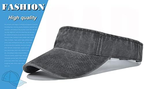 YULOONG Vintage Sun Hat Sports Visor Hat Adjustable Cotton Cap Solid Color for Women Men