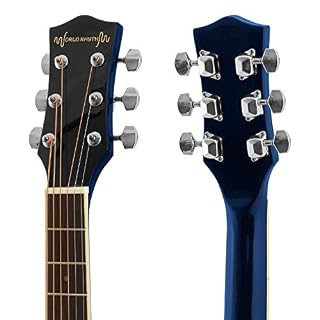 World Rhythm WR-205 Guitare acoustique taille 3/4 – Guitare pan coupé petit corps pour débutants – Bleu - Les Beatles, Paul McCartney, John Lennon, RIngo Starr, George Harrison World Rhythm WR-205 Guitare acoustique taille 3/4 - Guitare pan coupé petit corps pour débutants - Bleu – Image 3