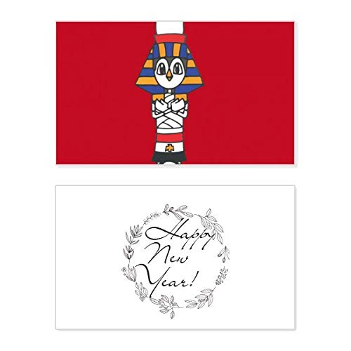 Tarjeta de Año Nuevo Mummy Sphinx con acabados de alta calidad para regalar