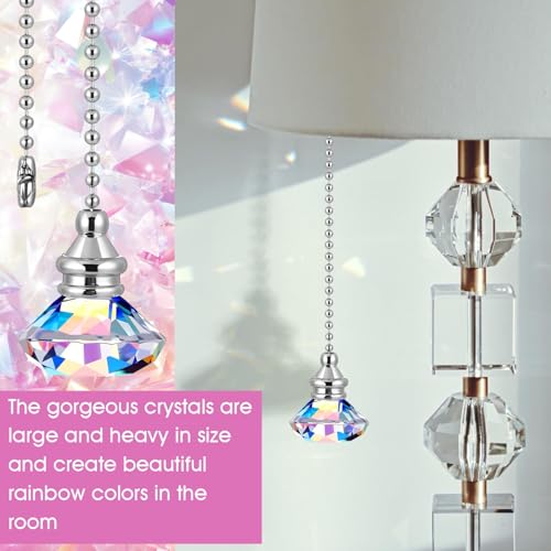 Image of Jovitec 2 Pcs Ceiling Fan Light Pull Chain, Rainbow Color