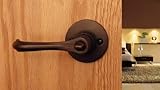 Eiffel Privacy Lever Set by FPL Door Locks for Bedroom and Bathroom Doors in Oil Rubbed Bronze Finish