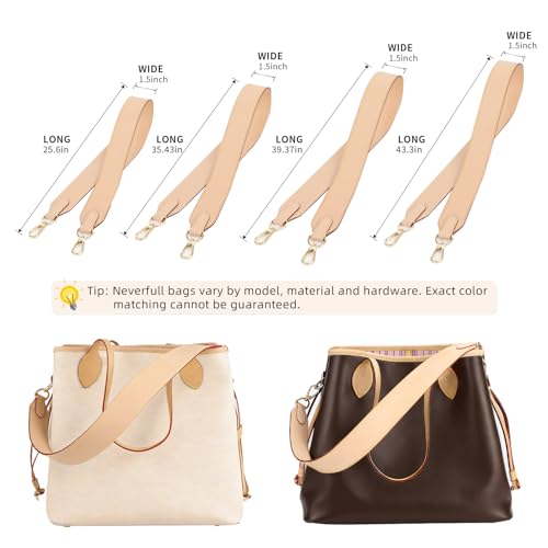 Image of DGAZ Vachetta Leather Crossbody Strap for Neverfullbag with Gift Box, Handmade DIY purse strap