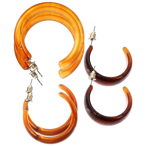 Boucles d'oreilles de cercle avec 5 sets de 3 paires géométriques et légères